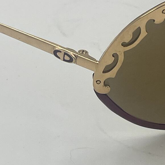 Vintage Christian Dior 2501 Sunglasses Gold Tone Red Frame Brown Polarized Lens - Picture 5 of 13